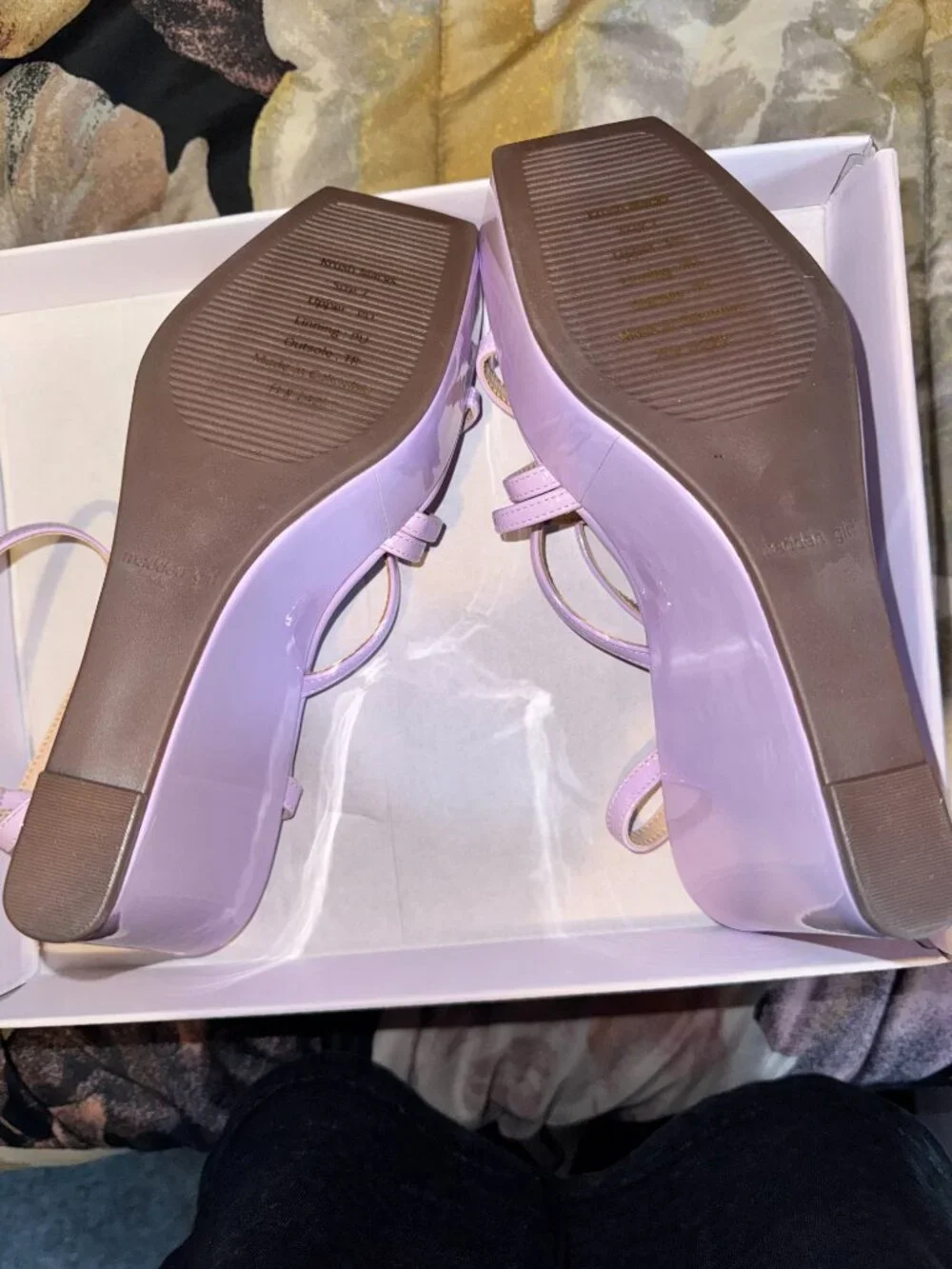 Madden Girl Krush Lavender Patent Platform Wedge Sandals - Size 7